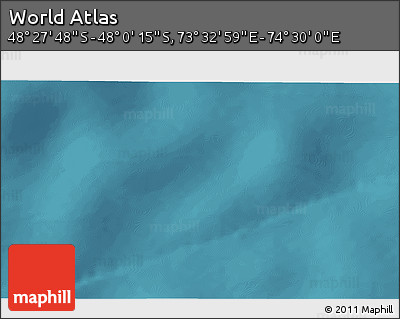 Satellite 3D Map of the Area around 48° 14' 2" S, 74° 1' 30" E