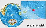 Physical Location Map of the area around 48° 14' 2" S, 74° 1' 30" E