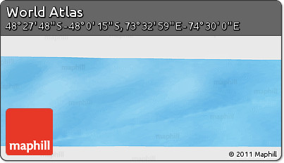Physical Panoramic Map of the Area around 48° 14' 2" S, 74° 1' 30" E