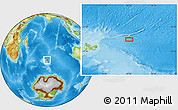 Physical Location Map of the area around 48° 14' 2" S, 74° 52' 30" E
