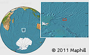 Satellite Location Map of the area around 48° 14' 2" S, 74° 52' 30" E