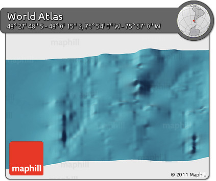 Satellite 3D Map of the Area around 48° 14' 2" S, 76° 25' 30" W