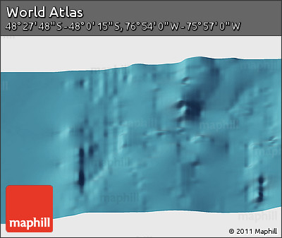 Satellite 3D Map of the Area around 48° 14' 2" S, 76° 25' 30" W