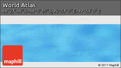 Physical Panoramic Map of the Area around 48° 14' 2" S, 77° 25' 30" E