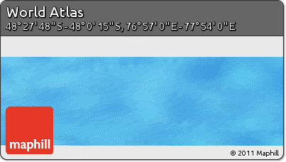 Physical Panoramic Map of the Area around 48° 14' 2" S, 77° 25' 30" E