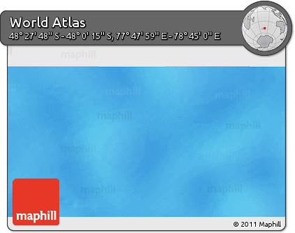 Physical 3D Map of the Area around 48° 14' 2" S, 78° 16' 30" E