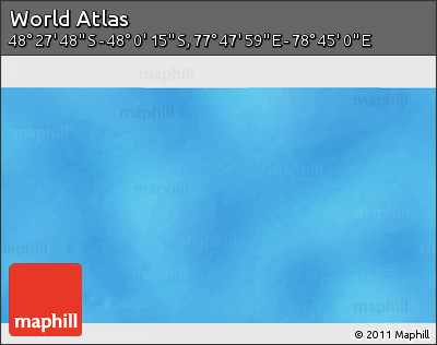 Physical 3D Map of the Area around 48° 14' 2" S, 78° 16' 30" E