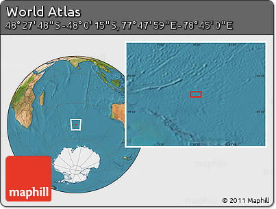 Satellite Location Map of the Area around 48° 14' 2" S, 78° 16' 30" E