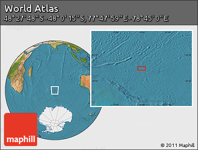 Satellite Location Map of the Area around 48° 14' 2" S, 78° 16' 30" E