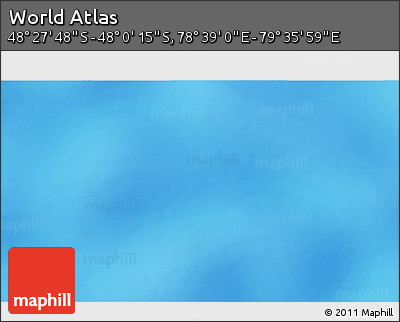 Physical 3D Map of the Area around 48° 14' 2" S, 79° 7' 30" E