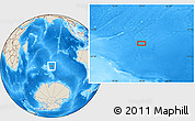 Shaded Relief Location Map of the area around 48° 14' 2" S, 79° 7' 30" E
