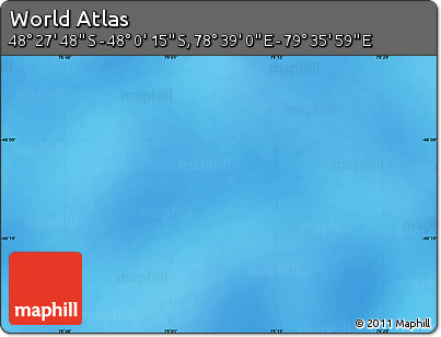 Shaded Relief Map of the Area around 48° 14' 2" S, 79° 7' 30" E