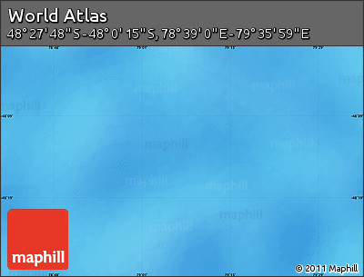 Shaded Relief Map of the Area around 48° 14' 2" S, 79° 7' 30" E
