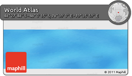 Physical Panoramic Map of the Area around 48° 14' 2" S, 79° 7' 30" E