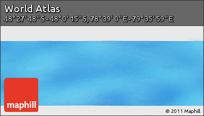 Physical Panoramic Map of the Area around 48° 14' 2" S, 79° 7' 30" E