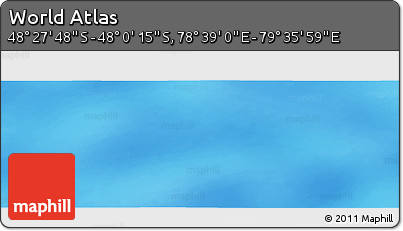 Physical Panoramic Map of the Area around 48° 14' 2" S, 79° 7' 30" E