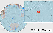 Gray Location Map of the area around 48° 14' 2" S, 79° 58' 29" E, hill shading
