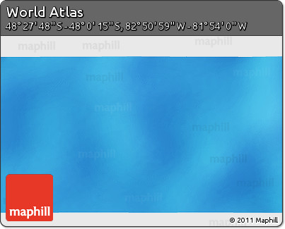 Physical 3D Map of the Area around 48° 14' 2" S, 82° 22' 30" W