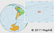 Political Location Map of the area around 48° 14' 2" S, 83° 13' 29" W