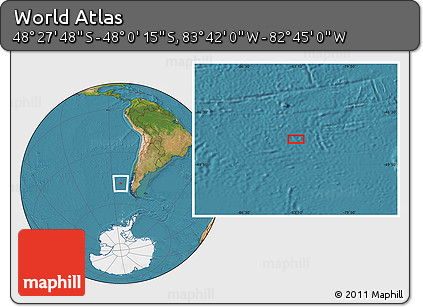 Satellite Location Map of the Area around 48° 14' 2" S, 83° 13' 29" W
