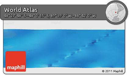 Physical Panoramic Map of the Area around 48° 14' 2" S, 89° 10' 30" W