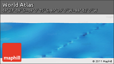 Physical Panoramic Map of the Area around 48° 14' 2" S, 89° 10' 30" W