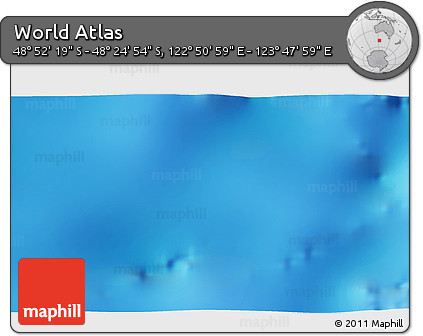 Physical 3D Map of the Area around 48° 38' 36" S, 123° 19' 29" E