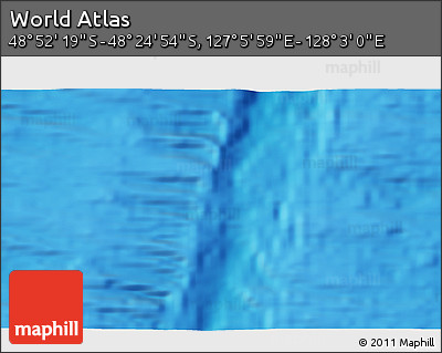 Physical 3D Map of the Area around 48° 38' 36" S, 127° 34' 30" E