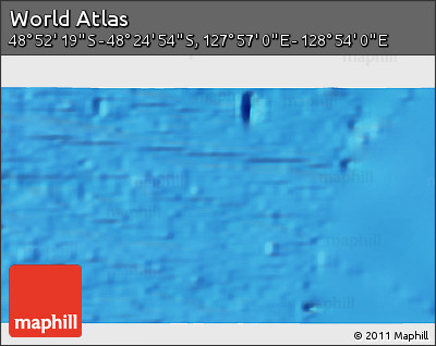 Physical 3D Map of the Area around 48° 38' 36" S, 128° 25' 30" E