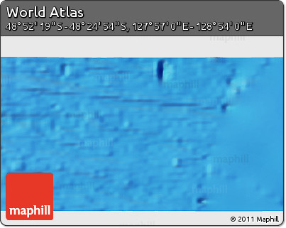 Physical 3D Map of the Area around 48° 38' 36" S, 128° 25' 30" E