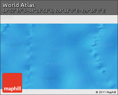Physical 3D Map of the Area around 48° 38' 36" S, 129° 16' 30" E