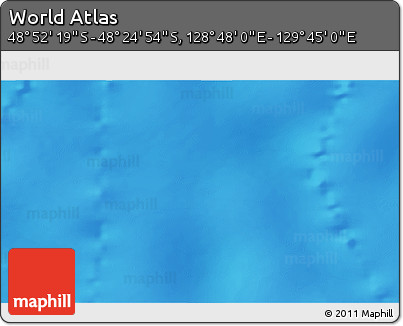 Physical 3D Map of the Area around 48° 38' 36" S, 129° 16' 30" E