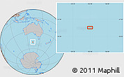Gray Location Map of the area around 48° 38' 36" S, 132° 40' 30" E