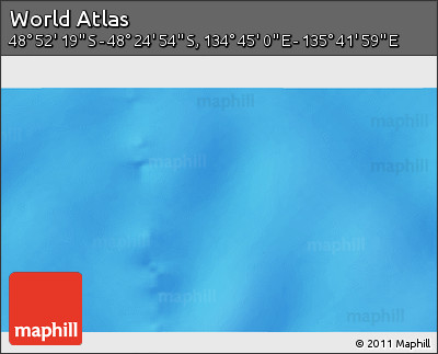 Physical 3D Map of the Area around 48° 38' 36" S, 135° 13' 29" E