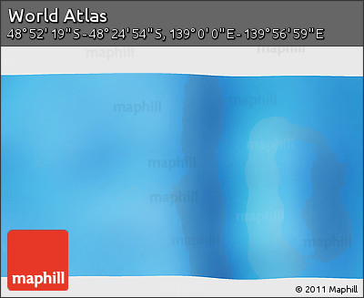 Physical 3D Map of the Area around 48° 38' 36" S, 139° 28' 29" E