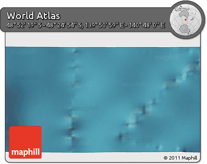 Satellite 3D Map of the Area around 48° 38' 36" S, 140° 19' 29" E