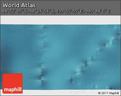 Satellite 3D Map of the Area around 48° 38' 36" S, 140° 19' 29" E