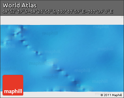 Physical 3D Map of the Area around 48° 38' 36" S, 141° 10' 30" E