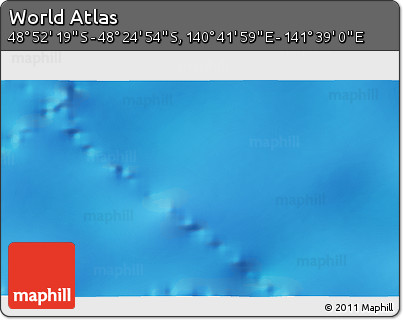 Physical 3D Map of the Area around 48° 38' 36" S, 141° 10' 30" E