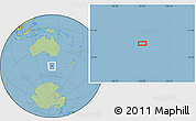 Savanna Style Location Map of the area around 48° 38' 36" S, 142° 52' 30" E