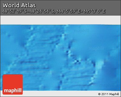 Physical 3D Map of the Area around 48° 38' 36" S, 144° 34' 29" E