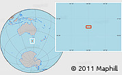 Gray Location Map of the area around 48° 38' 36" S, 144° 34' 29" E