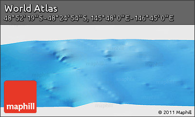Physical Panoramic Map of the Area around 48° 38' 36" S, 146° 16' 30" E