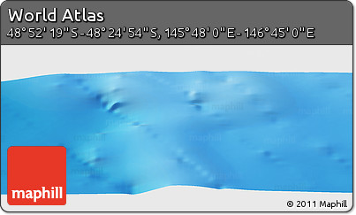 Physical Panoramic Map of the Area around 48° 38' 36" S, 146° 16' 30" E