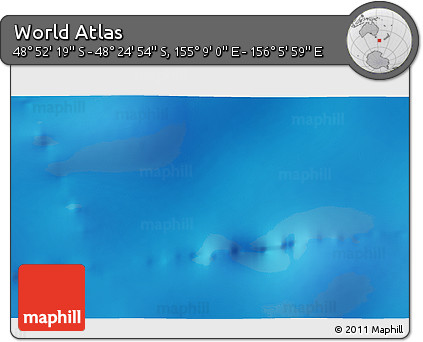Physical 3D Map of the Area around 48° 38' 36" S, 155° 37' 30" E