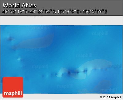 Physical 3D Map of the Area around 48° 38' 36" S, 155° 37' 30" E