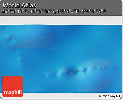 Physical 3D Map of the Area around 48° 38' 36" S, 155° 37' 30" E