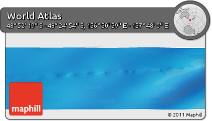 Physical Panoramic Map of the Area around 48° 38' 36" S, 157° 19' 29" E