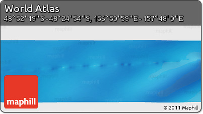 Physical Panoramic Map of the Area around 48° 38' 36" S, 157° 19' 29" E