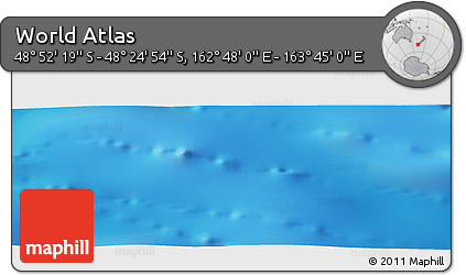 Physical Panoramic Map of the Area around 48° 38' 36" S, 163° 16' 30" E